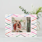 Falala Pastel Checkered Pattern Weihnachtsfeiertag Feiertagskarte (Stehend Vorderseite)