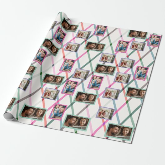 Falala Pastel Checkered Pattern Weihnachtsfeiertag Geschenkpapier (Ungerollt)