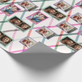 Falala Pastel Checkered Pattern Weihnachtsfeiertag Geschenkpapier (Ecke)