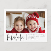 "Falala" Personalisierte Weihnachtsfotokarte Postkarte (Vorderseite)