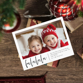 "Falala" Personalisierte Weihnachtsfotokarte Postkarte