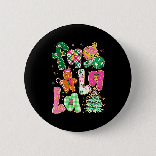 Falala Sublimation Gingerbread Preppy Christmas Co Button (Vorderseite)
