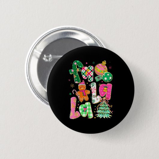 Falala Sublimation Gingerbread Preppy Christmas Co Button (Vorne & Hinten)