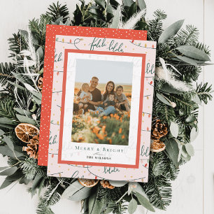 Falala Weihnachtsbeleuchtung Urlaub Rosa Fotokarte Einladung