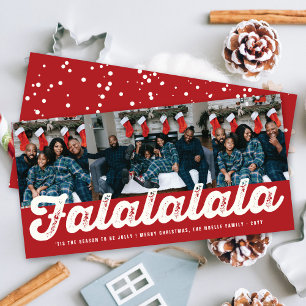 Falalala Bold Script Fun Klassisches Weihnachtsfes Feiertagskarte