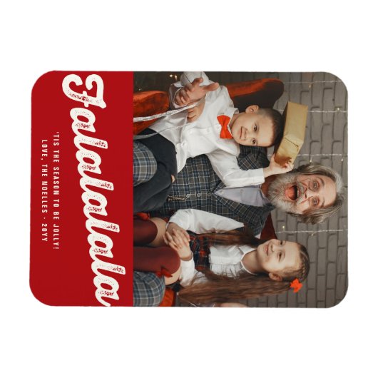 Falalala Bold Script Fun Klassisches Weihnachtsfes Magnet (Horizontal)