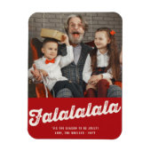 Falalala Bold Script Fun Klassisches Weihnachtsfes Magnet (Vertikal)