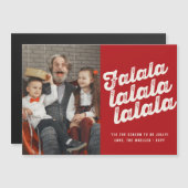 Falalala Bold Script Fun Klassisches Weihnachtsfes Magnetkarte (Vorne/Hinten)