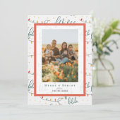 Falalala Christmas Lights 4 Fotos Urlaubskarte Einladung (Stehend Vorderseite)