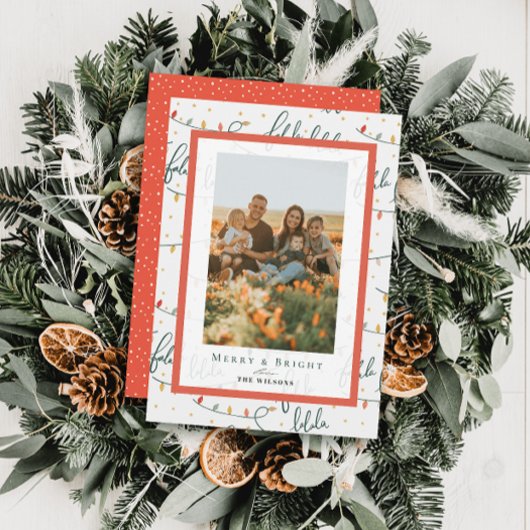 Falalala Christmas Lights 4 Fotos Urlaubskarte Einladung