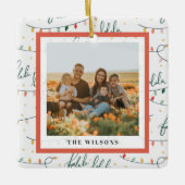 Falalala Christmas Lights Foto Holiday Keramikornament (Vorderseite)