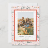 Falalala Christmas Lights Holiday Pink Photo Card Einladung (Vorderseite)