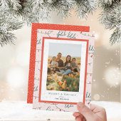 Falalala Christmas Lights Holiday Pink Photo Card Einladung