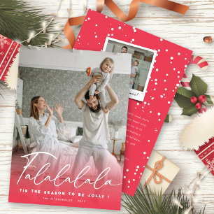 Falalala Fun Script Rosa Weihnachten Modernes Foto