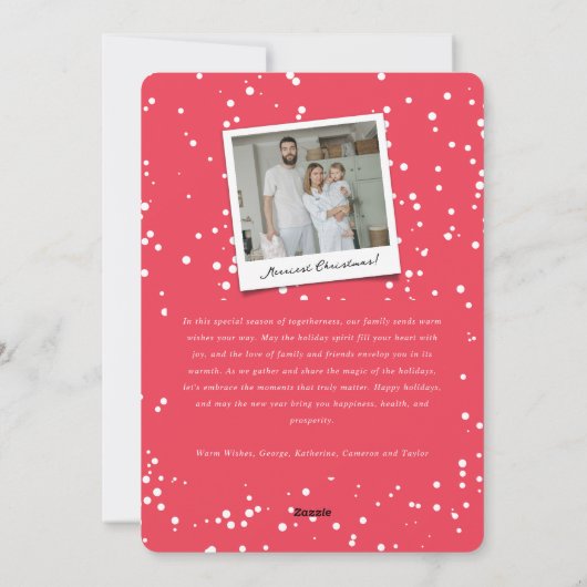 Falalala Fun Script Rosa Weihnachten Modernes Foto (Rückseite)