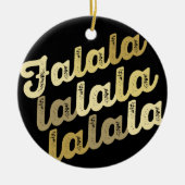 Falalala Gold Ombre Bold Script Foto Weihnachten Keramikornament (Vorne)