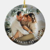 Falalala Gold Ombre Bold Script Foto Weihnachten Keramikornament (Hinten)