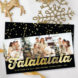 Falalala Gold Ombre Script Spaß Weihnachten 3 Foto