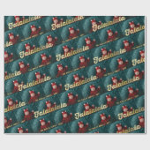 Falalala Gold Ombre Script Weihnachts-Multi-Foto Geschenkpapier (Flach)