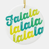 Falalala Green Ombre Bold Script Foto Weihnachten Keramik Ornament (Vorne)
