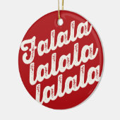 Falalala Grunge Bold Script Foto Rotes Weihnachtsf Keramik Ornament (Links)