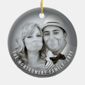 Falalala Grunge Bold Script Foto Rotes Weihnachtsf Keramik Ornament (Hinten)