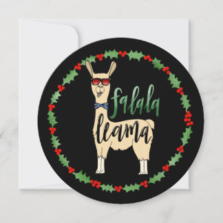 Falalala Lama Feiertagskarte - Einzigartige Kreisf