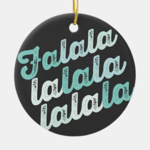 Falalala Mint Ombre Bold Script Foto Weihnachten Keramikornament