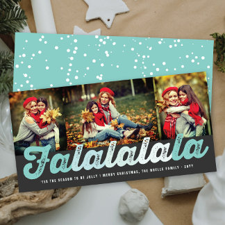 Falalala Mint Ombre Script Spaß Weihnachten 3 Foto