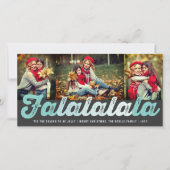 Falalala Mint Ombre Script Spaß Weihnachten 3 Foto (Vorderseite)