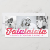 Falalala Pink Ombre Script Spaß Weihnachten 3 Foto (Vorderseite)