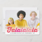 Falalala Pink Ombre Script Spaß Weihnachten Foto (Vorderseite)