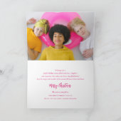 Falalala Pink Ombre Script Spaß Weihnachten Foto (Innenseite)