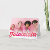 Falalala Pink Ombre Script Spaß Weihnachten Foto (Vorderseite)