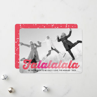 Falalala Pink Ombre Script Spaß Weihnachten Foto