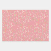 Falalala Pink Weihnachtsfeiertag Geschenkpapier Set (Vorderseite 3)