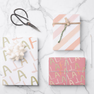 Falalala Pink Weihnachtsfeiertag Geschenkpapier Set