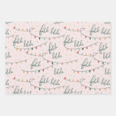 Falalala Script Christmas Holiday Geschenkpapier Set (Vorderseite 2)