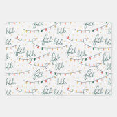 Falalala Script Christmas Holiday Geschenkpapier Set (Vorderseite)