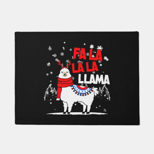 Falalalala Llama Weihnachtsgeschenk Fußmatte (Vorderseite)