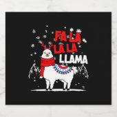 Falalalala Llama Weihnachtsgeschenk Schaumweinetikett (Einzelnes Label)