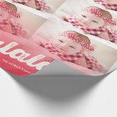 Falalalala rote Ombre WeihnachtsFoto-Collage Geschenkpapier (Ecke)