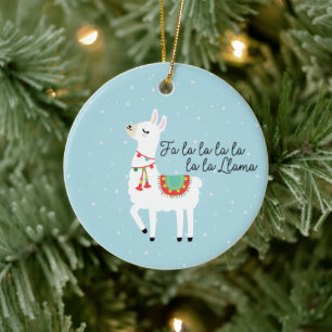 FaLaLaLaLaLlama Fun Schnee Weihnachten Keramik Ornament