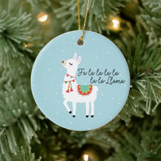 FaLaLaLaLaLlama Fun Schnee Weihnachten Keramik Ornament (Baum)