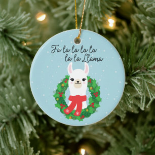 FaLaLaLaLaLlama Weihnachten Keramik Ornament
