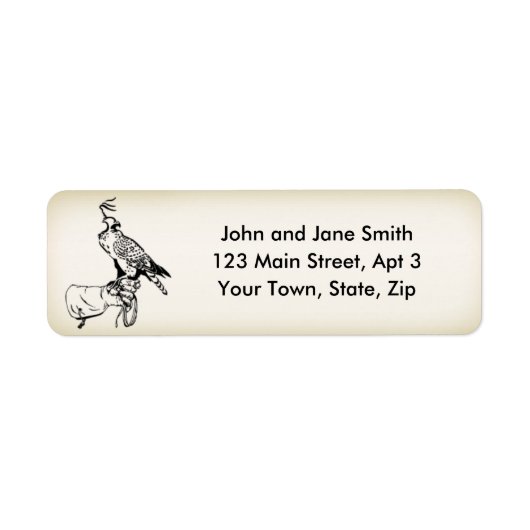 Falcon auf dem Glove-Adressetikett 2 (Vorne)