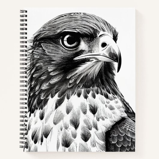 Falcon Bird Wild Nature Animal Illustration Art Notizblock (Vorderseite)