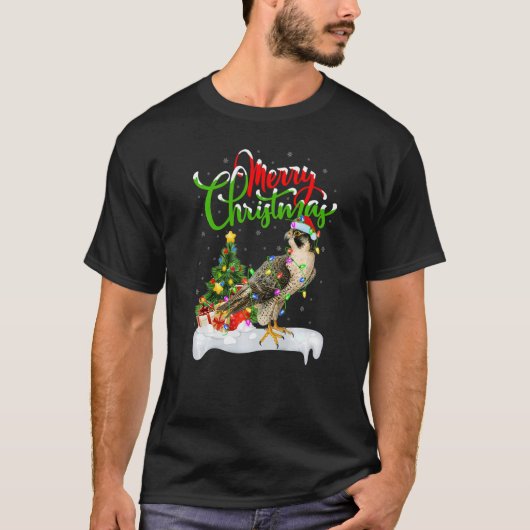 Falcon Bird Xmas Decorations Santa Falcon Christm T-Shirt (Vorderseite)