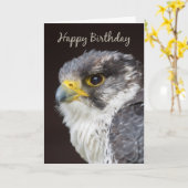 Falcon Birthday Grußkarte - Wilder Falcon Bird O Karte (Gelbe Blume)