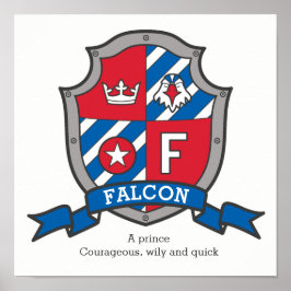 Falcon boys F name bedeutet heraldry Schild Poster